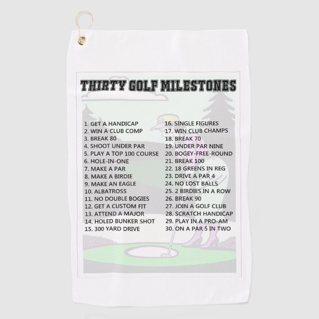 Bucket List Golf Towel (Front)