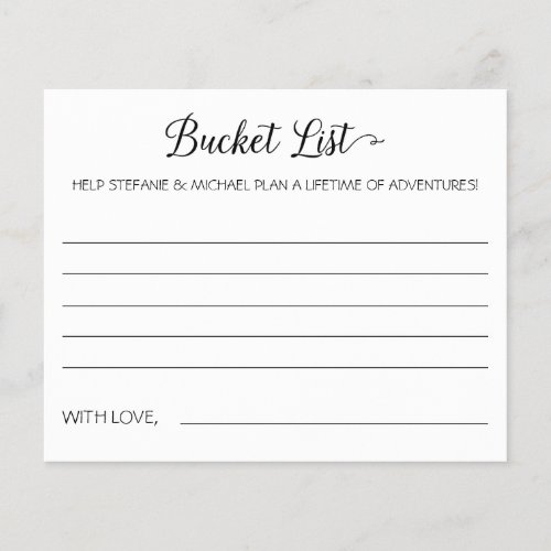 Bucket List Lifetime of Adventures Fun Wedding