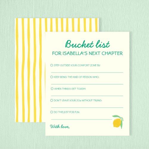 Bucket List Next Chapter Advice Lemon Graduation