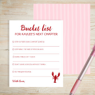 Bucket List Next Chapter Pink Crawfish Graduation