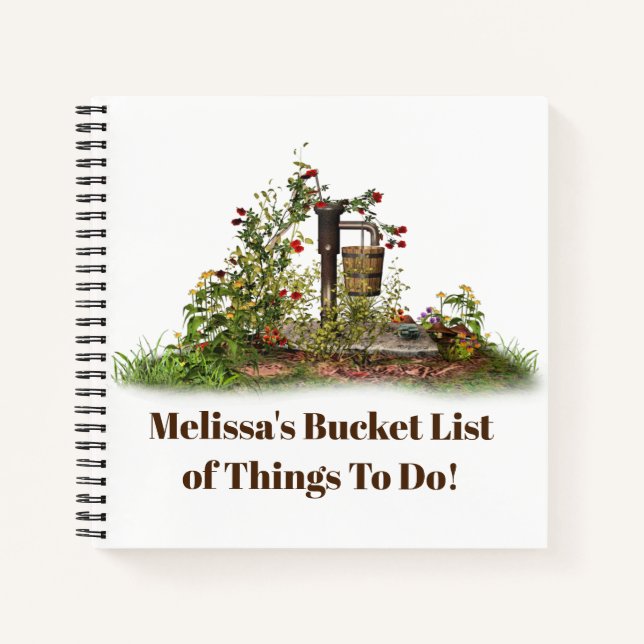 Bucket list things to do add name notebook (Front)