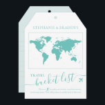 Bucket List Travel Advice Tag Shape Card Turquoise<br><div class="desc">Turquoise Teal Blue Luggage tag shaped bucket list shower game card that creates a creative alternative guest book when friends and family fill them with travel advice and vacation ideas for the destination wedding couple or travel theme reception or bridal shower party. More colors are available in our Collection or...</div>