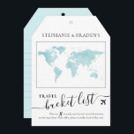 Bucket List Travel Advice Tag Shape Cards Teal<br><div class="desc">Luggage tag shaped bucket list shower game card that creates a creative alternative guest book when friends and family fill them with travel advice and vacation ideas for the destination wedding couple or travel theme reception or bridal shower party. Shown in light teal blue and turquoise but more colors are...</div>