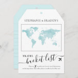 Bucket List Travel Advice Tag Shape Cards Teal<br><div class="desc">Luggage tag shaped bucket list shower game card that creates a creative alternative guest book when friends and family fill them with travel advice and vacation ideas for the destination wedding couple or travel theme reception or bridal shower party. Shown in light teal blue and turquoise but more colors are...</div>