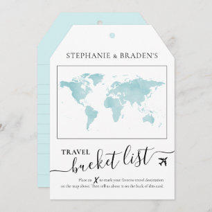 Bucket List Travel Advice Tag Shape Cards Teal