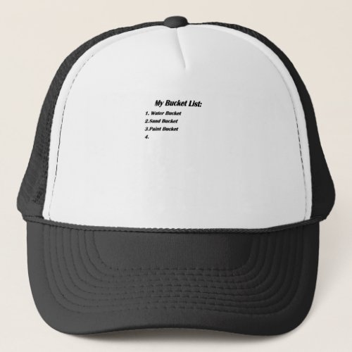 bucket list trucker hat