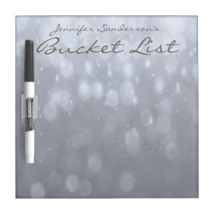 Bucket List with Silver Lights Dry-Erase Board