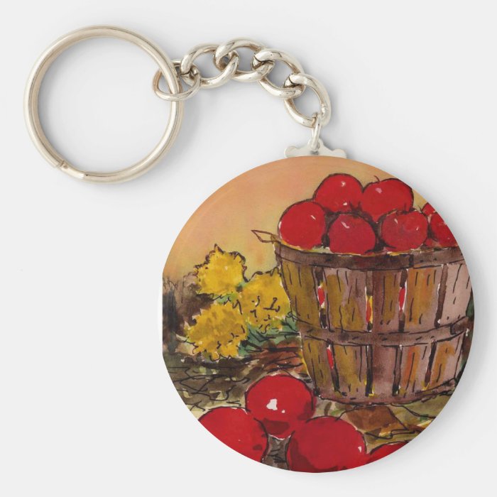 bucket of apples keychains