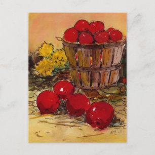 bucket of apples postcard