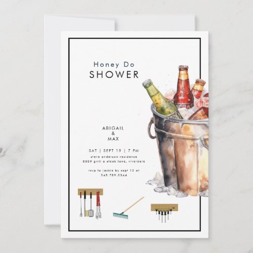 Bucket of Beer Honey Do Couples Wedding Shower Invitation