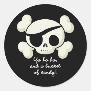 Bucket of Candy Pirate Classic Round Sticker