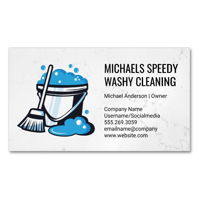 Bucket of Soapy Water Business Card Magnet (Front)