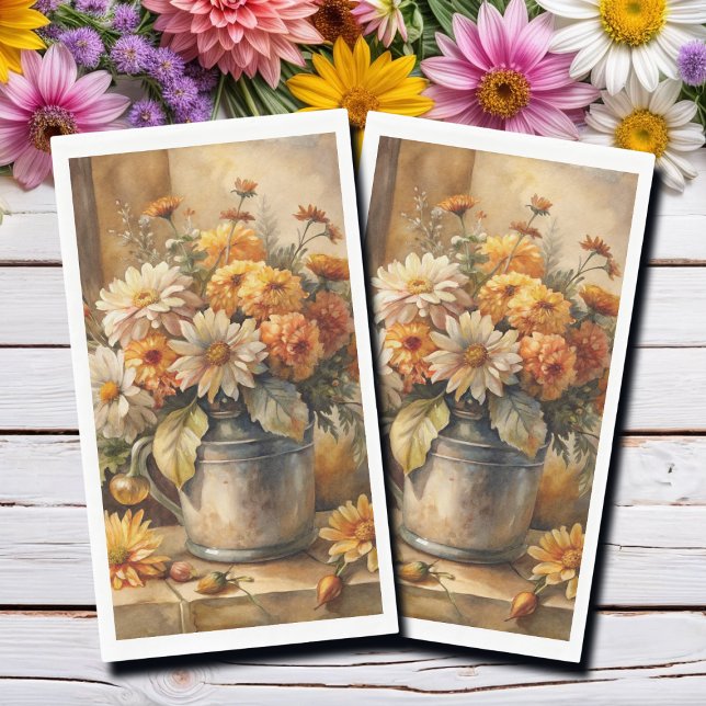 Bucket with Fall Floral   Paper Guest Towels (Creator Uploaded)