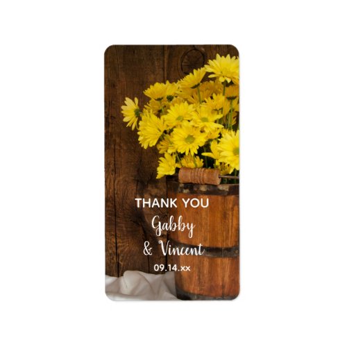 Bucket Yellow Daisies Barn Wedding Thank You Tags