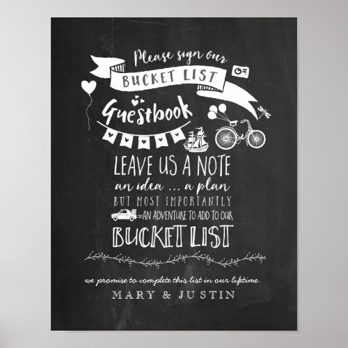 Bucketlist Guestbook Wedding Poster