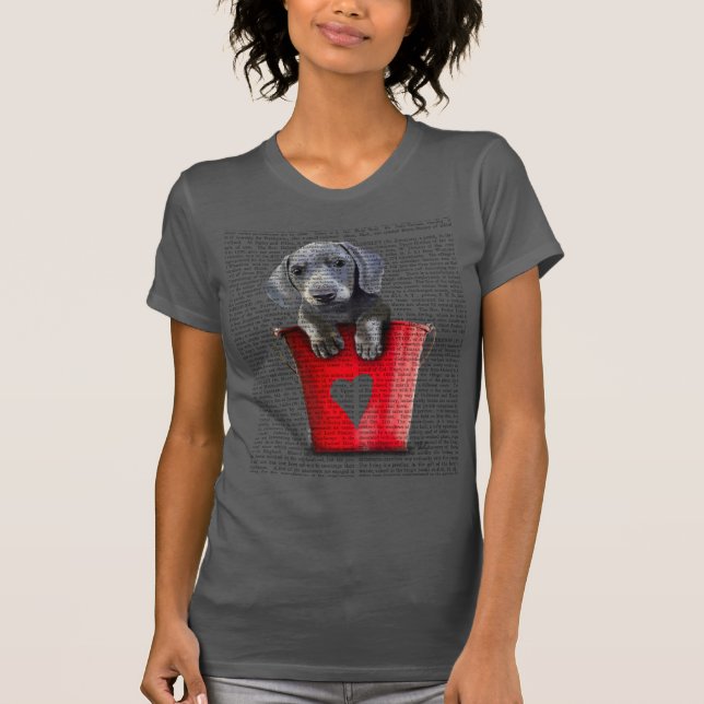 Buckets of Love Dachshund Puppy T-Shirt (Front)