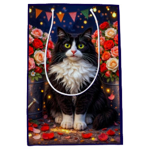 Buckets Of Roses, Cat  Medium Gift Bag