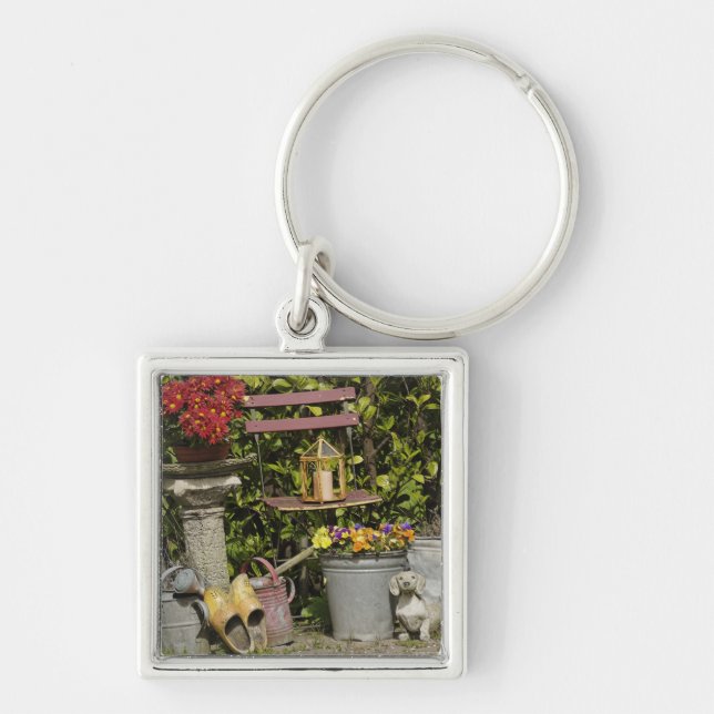 Buckets, shoes, and flowers, Zaanse Schans, Keychain (Front)