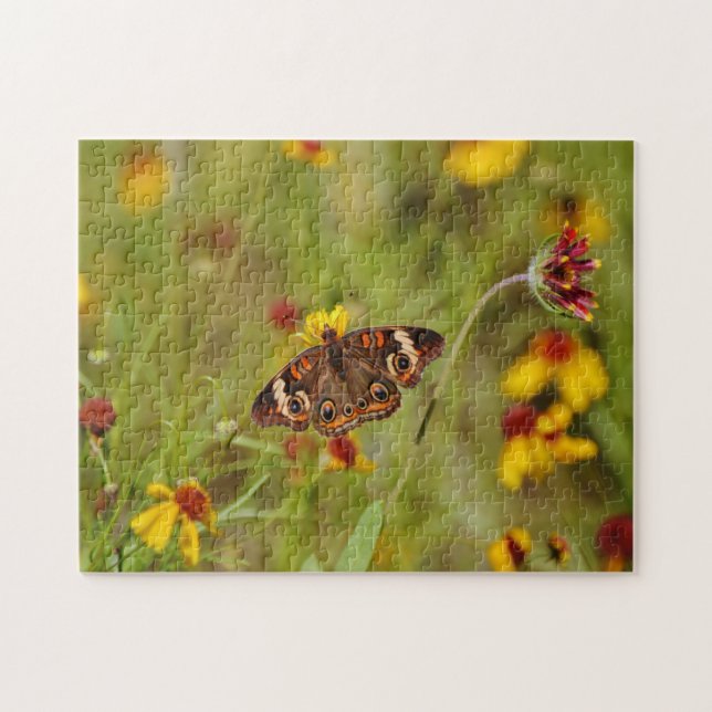 Buckeye Butterfly and Wildflowers Puzzle (Horizontal)
