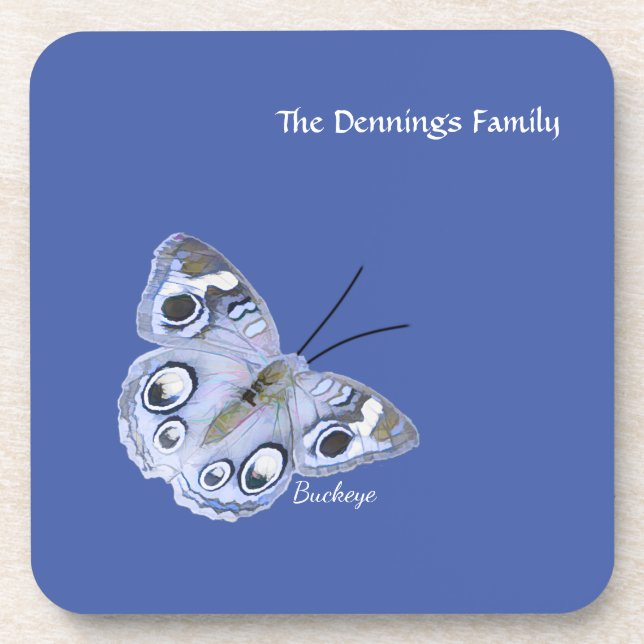 Buckeye Butterfly Coaster in Blue (Front)