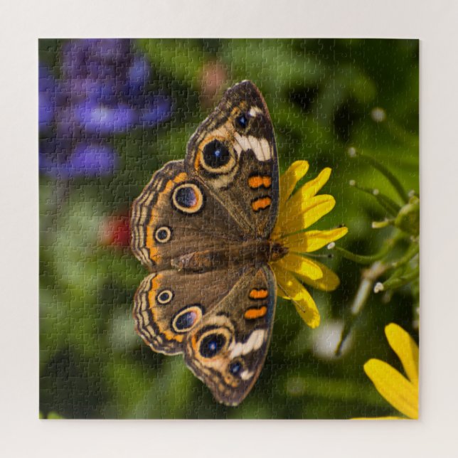 Buckeye Butterfly On Flower Jigsaw Puzzle (Vertical)