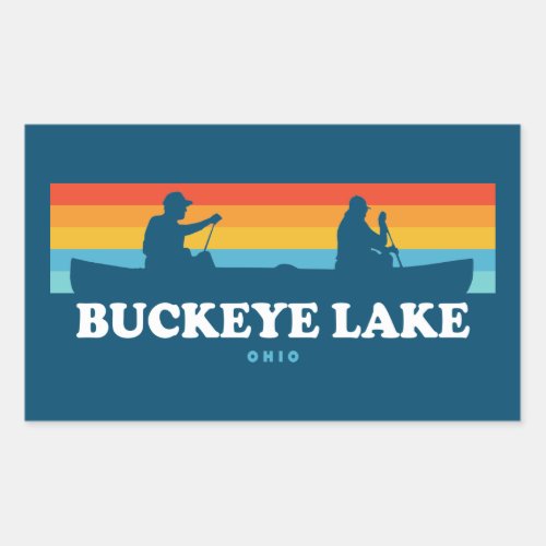 Buckeye Lake Ohio Canoe Rectangular Sticker