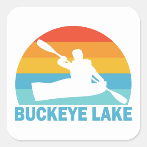 Buckeye Lake Ohio Kayak Square Sticker