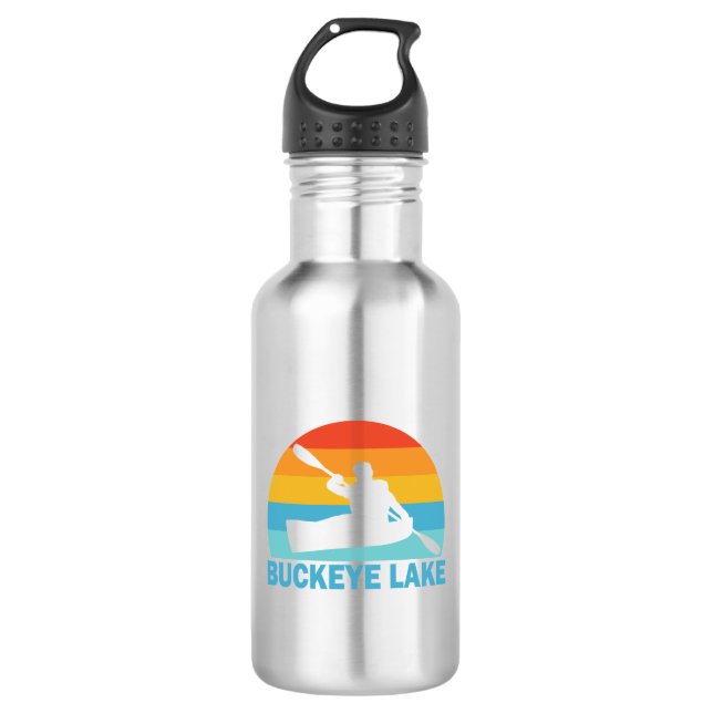 Buckeye Lake Ohio Kayak Stainless Steel Water Bottle (Front)