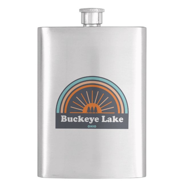 Buckeye Lake Ohio Rainbow Flask (Front)