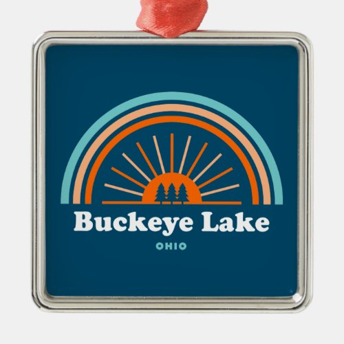 Buckeye Lake Ohio Rainbow Metal Ornament