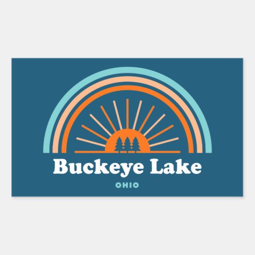 Buckeye Lake Ohio Rainbow Rectangular Sticker