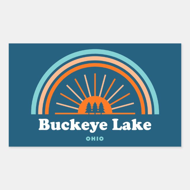 Buckeye Lake Ohio Rainbow Rectangular Sticker (Front)