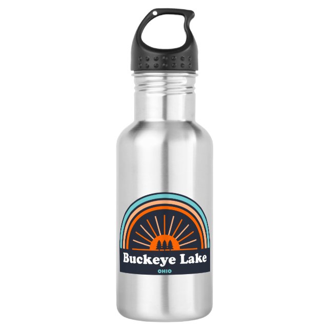 Buckeye Lake Ohio Rainbow Stainless Steel Water Bottle (Front)