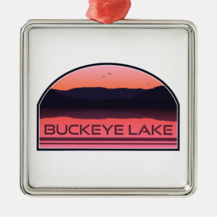 Buckeye Lake Ohio Red Sunrise Metal Ornament