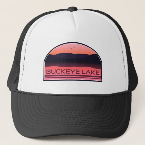 Buckeye Lake Ohio Red Sunrise Trucker Hat