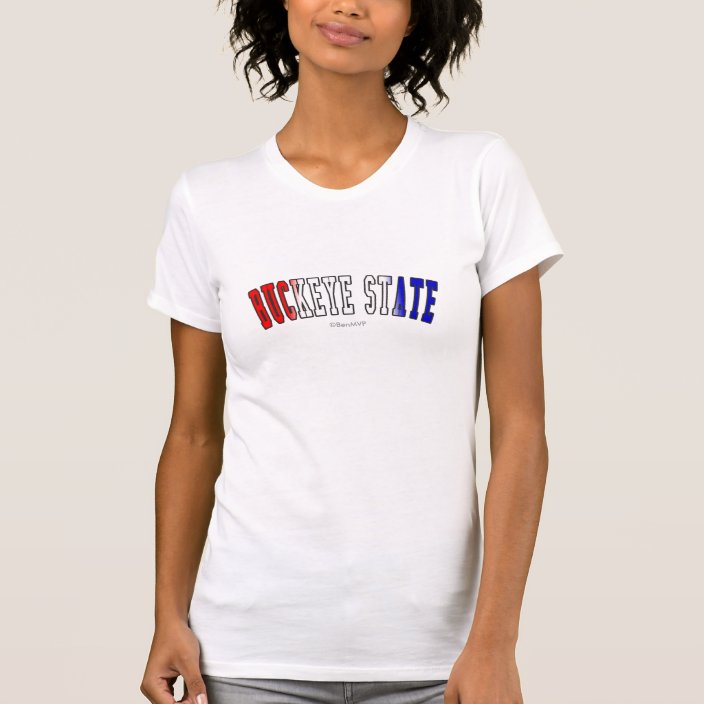 Buckeye State in State Flag Colors T-shirt