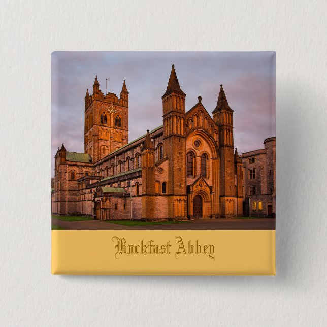 Buckfast Abbey at Sunset Pinback Button (Front)