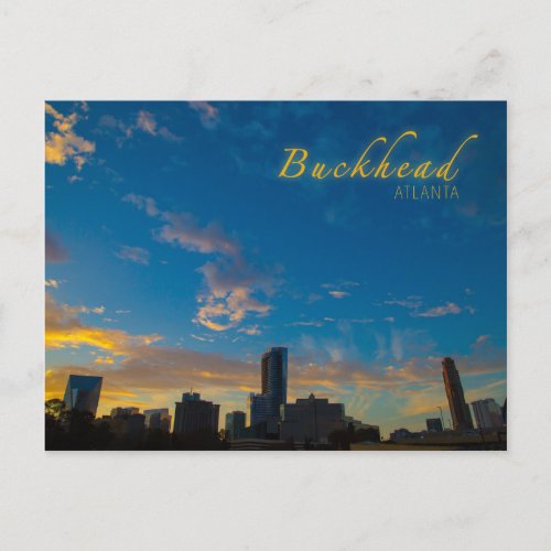 Buckhead Skyline At Sunset Postcard