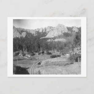 Buckhorn Mountains beyond Railroad Tracks Postcard
