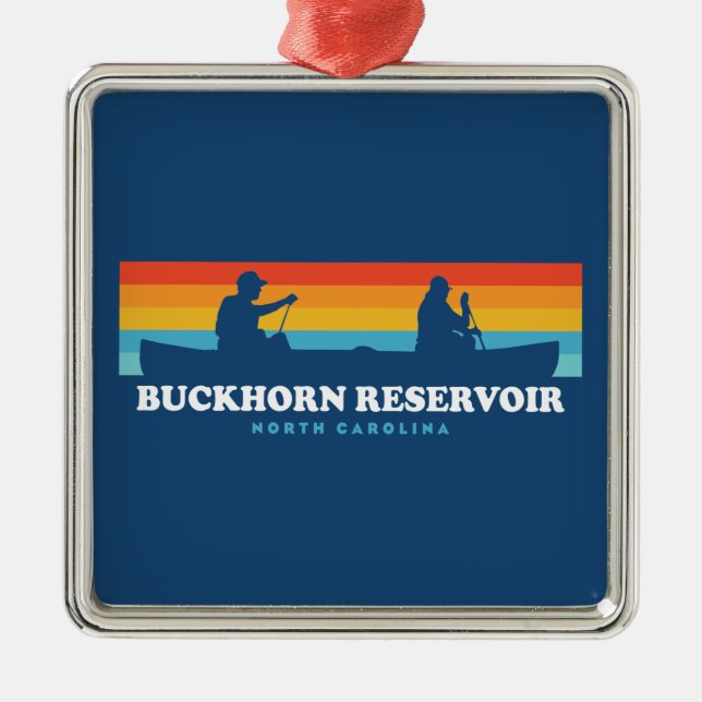 Buckhorn Reservoir North Carolina Canoe Metal Ornament (Front)