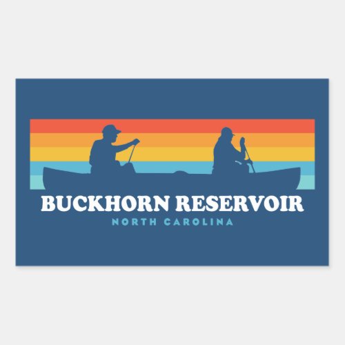 Buckhorn Reservoir North Carolina Canoe Rectangular Sticker