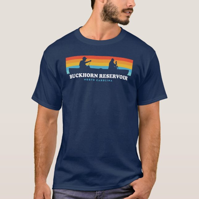 Buckhorn Reservoir North Carolina Canoe T-Shirt (Front)