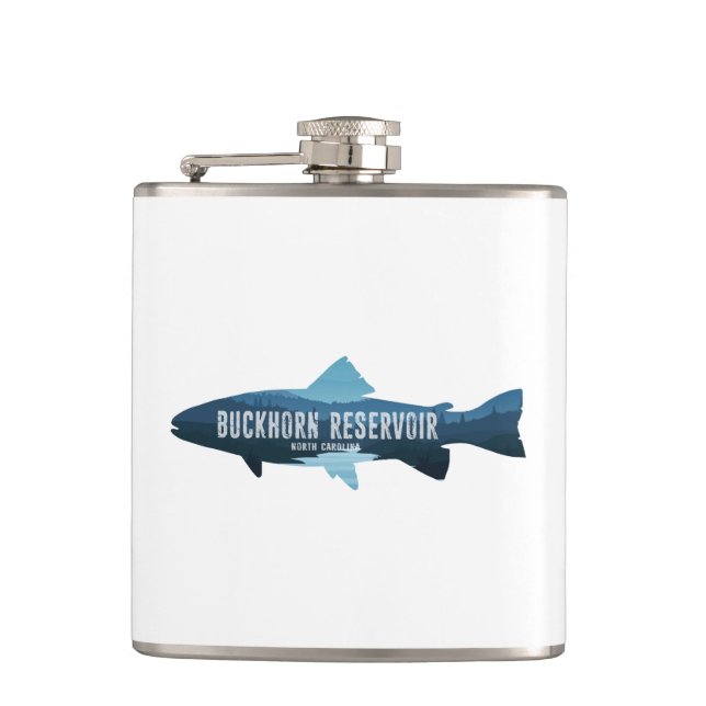 Buckhorn Reservoir North Carolina Fish Flask (Front)