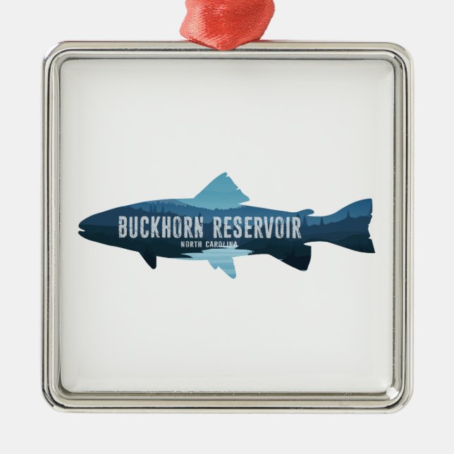 Buckhorn Reservoir North Carolina Fish Metal Ornament (Front)