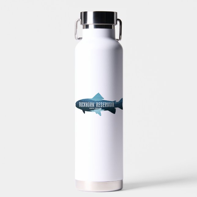 Buckhorn Reservoir North Carolina Fish Water Bottle (Front)