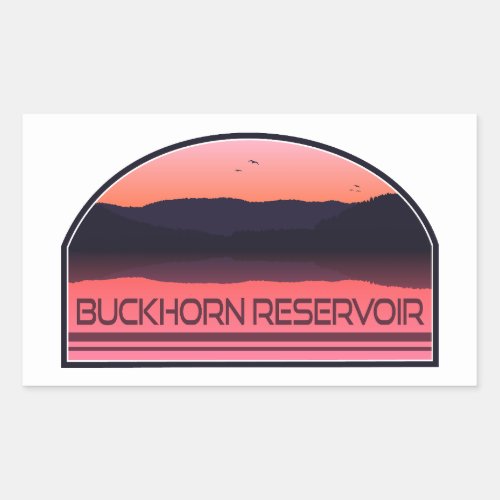 Buckhorn Reservoir North Carolina Red Sunrise Rectangular Sticker