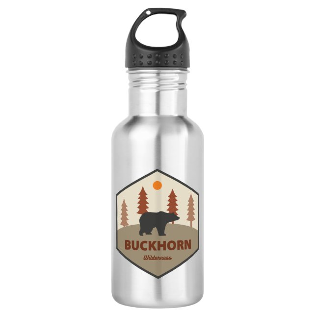 Buckhorn Wilderness Washington Bear Stainless Steel Water Bottle (Front)