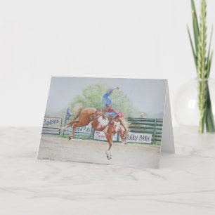 Bucking Bronc Rodeo Horse Art Note Card
