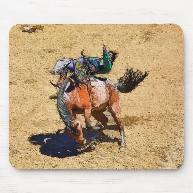 Bucking Bronco and Rodeo Cowboy #Gift Mouse Pad (Front)
