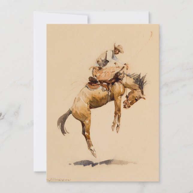 Bucking Bronco by Edward Borein Invitation (Front)